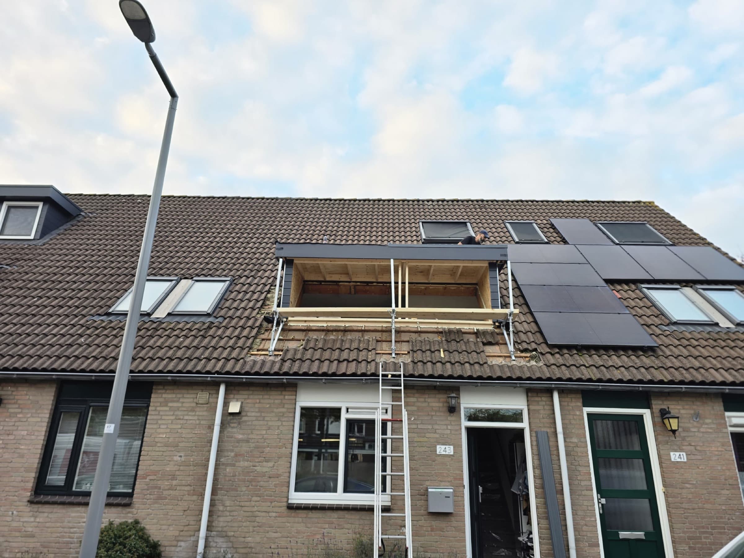 Dakkapel tijdens de bouw